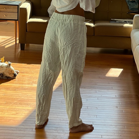 Black Crane Linen Harem Pants - Picture 8 of 8